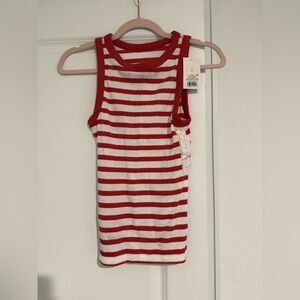 Red and White Striped Tank Top